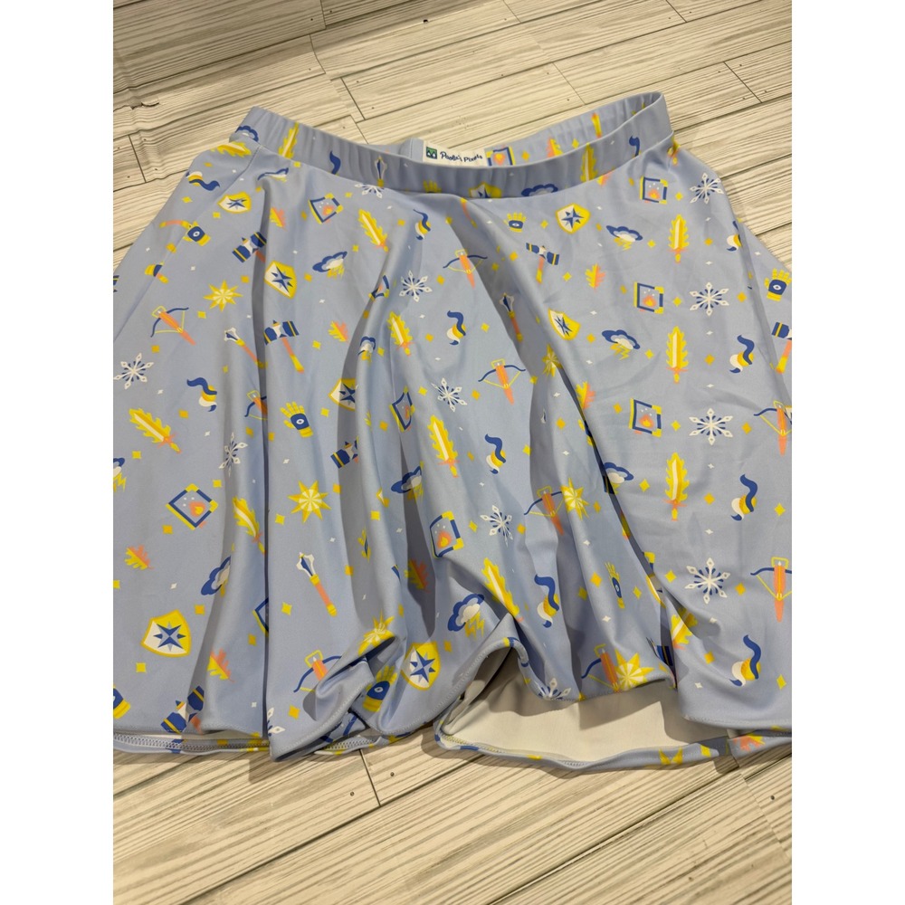Paola's Pixels RPG Dungeon Master Skater Skirt Blue Gaming Print 2XL